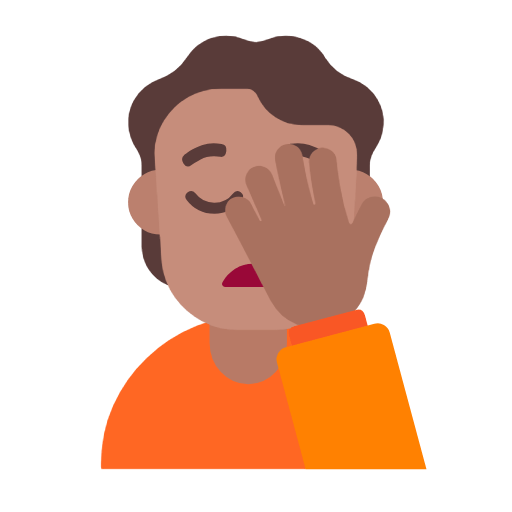 🤦🏽 Emoji Persona Con La Mano En La Frente: Tono De Piel Medio en Microsoft Windows 11 23H2.