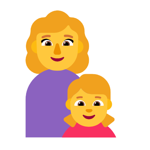 Emoji 👩‍👧 Famiglia: Donna E Bambina su Microsoft Windows 11 23H2.
