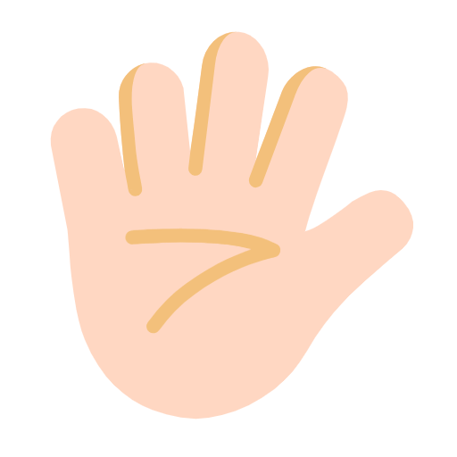 🖐🏻 Emoji Mão Aberta Com Os Dedos Separados: Pele Clara na Microsoft Windows 11 23H2.