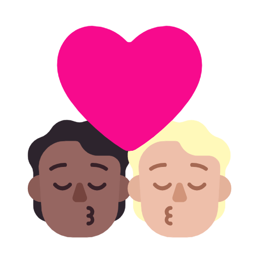 Emoji 🧑🏾‍❤️‍💋‍🧑🏼 Bacio Tra Coppia: persona, persona, Carnagione Abbastanza Scura, Carnagione Abbastanza Chiara su Microsoft Windows 11 23H2.