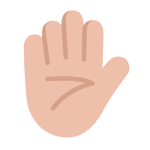 ✋🏼 Emoji erhobene Hand: mittelhelle Hautfarbe Microsoft Windows 11 23H2.