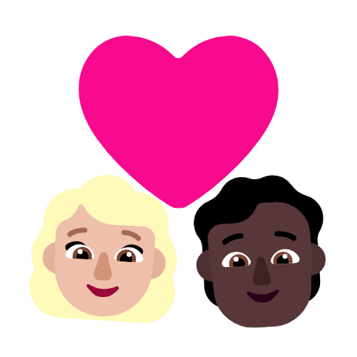 Émoji 👩🏼‍❤️‍🧑🏿 Couple Avec Cœur: Femme, Personne, Peau Moyennement Claire, Peau Foncée sur Microsoft Windows 11 23H2.