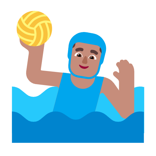 🤽🏽‍♂️ Emoji Hombre Jugando Al Waterpolo: Tono De Piel Medio en Microsoft Windows 11 23H2.
