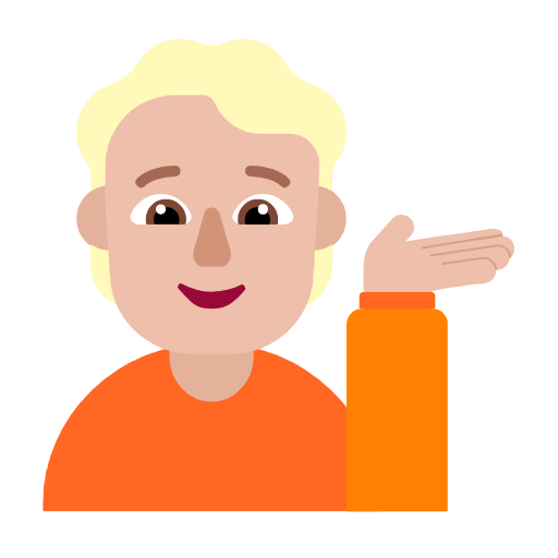 Emoji 💁🏼 Persona Al Punto Informazioni: Carnagione Abbastanza Chiara su Microsoft Windows 11 23H2.