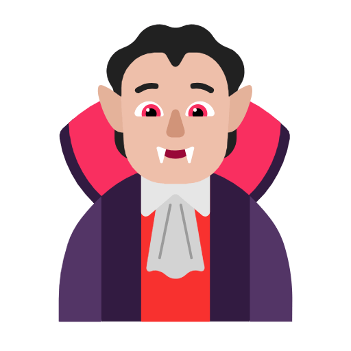 Emoji 🧛🏼 Vampiro: Carnagione Abbastanza Chiara su Microsoft Windows 11 23H2.