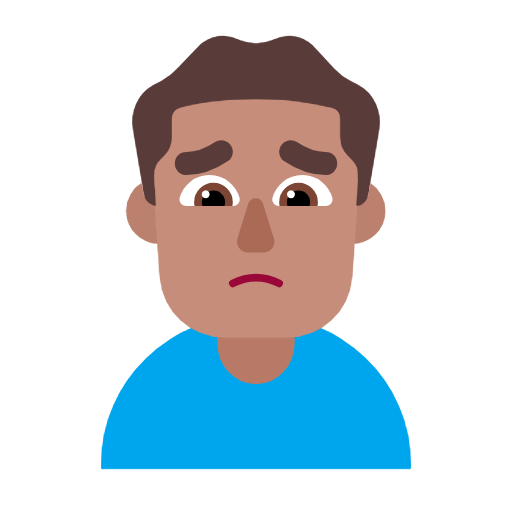 Emoji 🙍🏽‍♂️ Uomo Corrucciato: Carnagione Olivastra su Microsoft Windows 11 23H2.