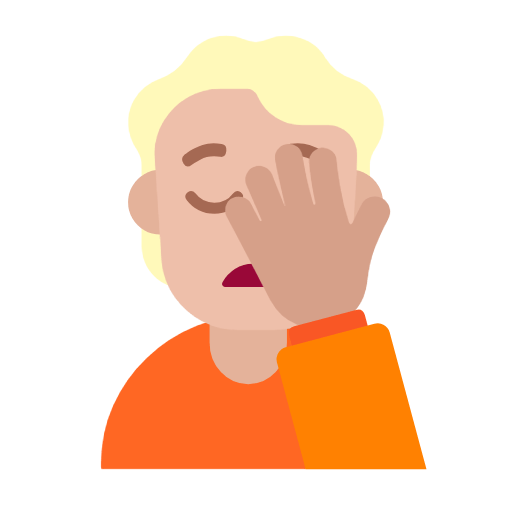 🤦🏼 Emoji sich an den Kopf fassende Person: mittelhelle Hautfarbe Microsoft Windows 11 23H2.