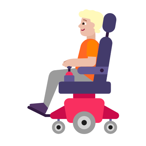 🧑🏼‍🦼 Emoji Person in motorisiertem Rollstuhl: mittelhelle Hautfarbe Microsoft Windows 11 23H2.