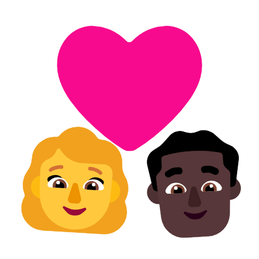Emoji 👩‍❤️‍👨🏿 Coppia Con Cuore - Donna, Uomo: Carnagione Scura su Microsoft Windows 11 23H2.