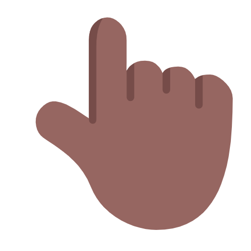👆🏾 Emoji Dorso Da Mão Com Dedo Indicador Apontando Para Cima: Pele Morena Escura na Microsoft Windows 11 23H2.