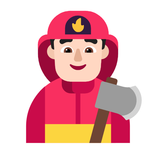 Emoji 👨🏻‍🚒 Pompiere Uomo: Carnagione Chiara su Microsoft Windows 11 23H2.