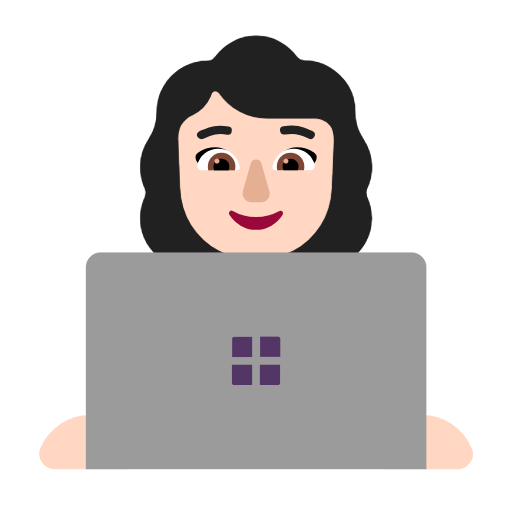 Emoji 👩🏻‍💻 Tecnologa: Carnagione Chiara su Microsoft Windows 11 23H2.