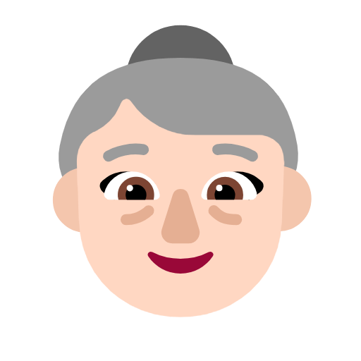 👵🏻 Emoji ältere Frau: helle Hautfarbe Microsoft Windows 11 23H2.