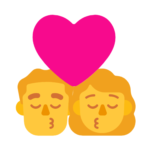 👨‍❤️‍💋‍👩 Emoji sich küssendes Paar - Mann, Frau Microsoft Windows 11 23H2.