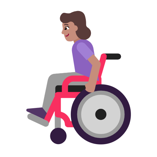👩🏽‍🦽 Emoji Frau in manuellem Rollstuhl: mittlere Hautfarbe Microsoft Windows 11 23H2.