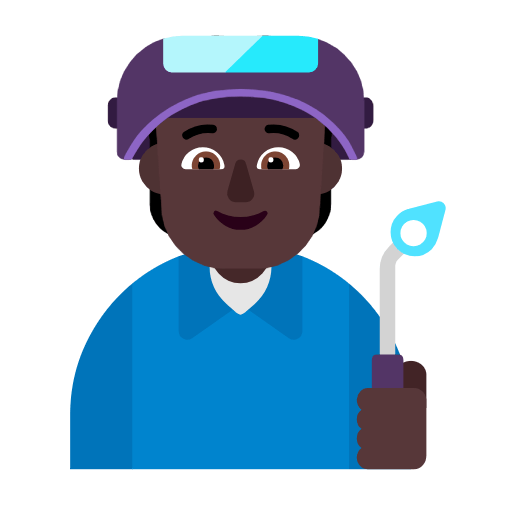 Emoji 🧑🏿‍🏭 Persona Che Lavora In Fabbrica: Carnagione Scura su Microsoft Windows 11 23H2.