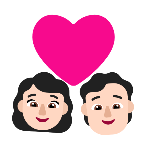 Emoji 👩🏻‍❤️‍🧑🏻 Coppia Con Cuore: Donna, persona, Carnagione Chiara su Microsoft Windows 11 23H2.