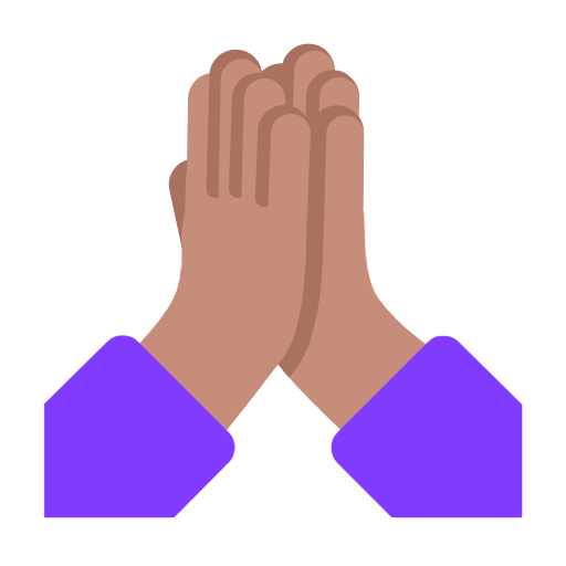 🙏🏽 Emoji betende Hände: mittlere Hautfarbe Microsoft Windows 11 23H2.
