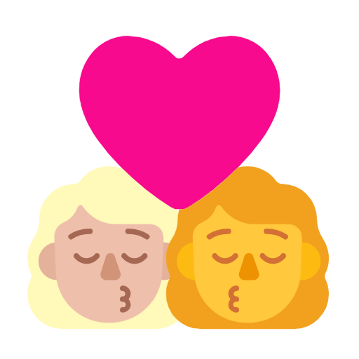 Emoji 👩🏼‍❤️‍💋‍👩 Bacio Tra Coppia - Donna: Carnagione Abbastanza Chiara, Donna su Microsoft Windows 11 23H2.