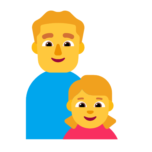 👨‍👧 Emoji Familie: Mann, Mädchen Microsoft Windows 11 23H2.