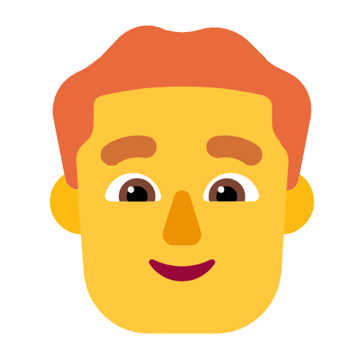 👨‍🦰 Emoji Homem: Cabelo Vermelho na Microsoft Windows 11 23H2.