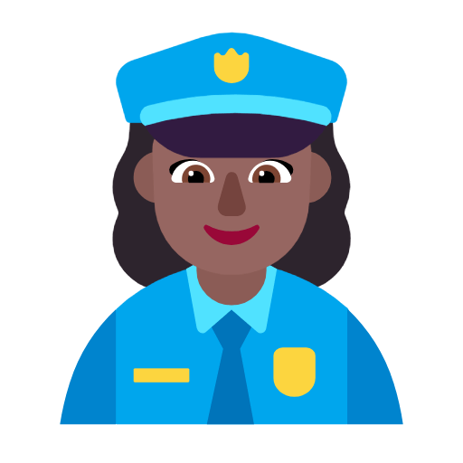 Emoji 👮🏾‍♀️ Poliziotta: Carnagione Abbastanza Scura su Microsoft Windows 11 23H2.
