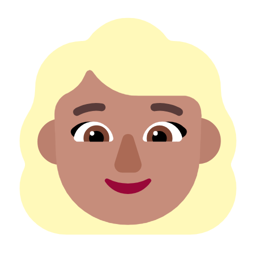 👱🏽‍♀️ Emoji Frau: mittlere Hautfarbe, blond Microsoft Windows 11 23H2.