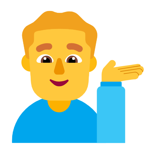 Emoji 💁‍♂️ Uomo Con Suggerimento su Microsoft Windows 11 23H2.