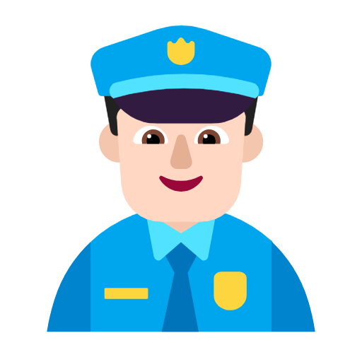 Emoji 👮🏻‍♂️ Poliziotto Uomo: Carnagione Chiara su Microsoft Windows 11 23H2.