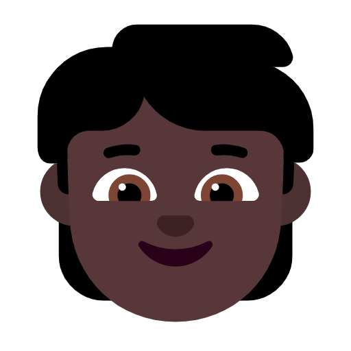 🧒🏿 Emoji Criança: Pele Escura na Microsoft Windows 11 23H2.