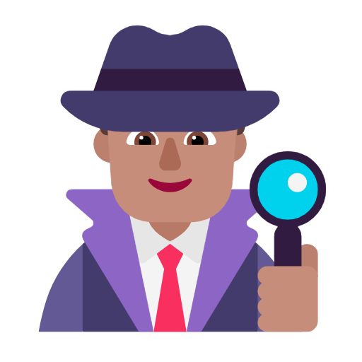 🕵🏽‍♂️ Emoji Detective Hombre: Tono De Piel Medio en Microsoft Windows 11 23H2.