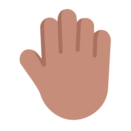 🤚🏽 Emoji erhobene Hand von hinten: mittlere Hautfarbe Microsoft Windows 11 23H2.