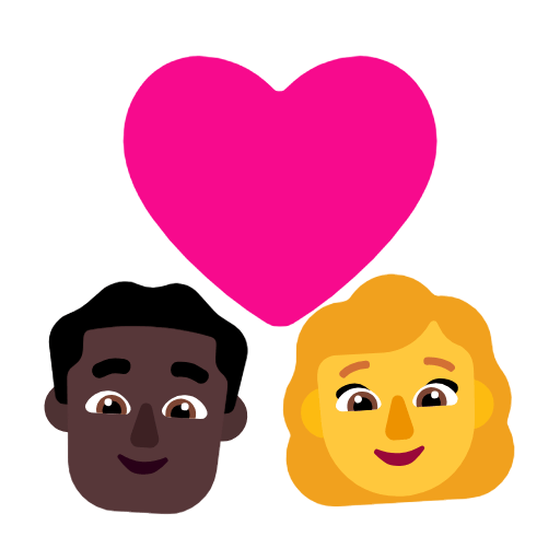 Emoji 👨🏿‍❤️‍👩 Coppia Con Cuore - Uomo: Carnagione Scura, Donna su Microsoft Windows 11 23H2.