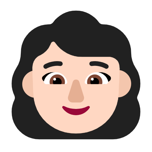 👩🏻 Emoji Mujer: Tono De Piel Claro en Microsoft Windows 11 23H2.