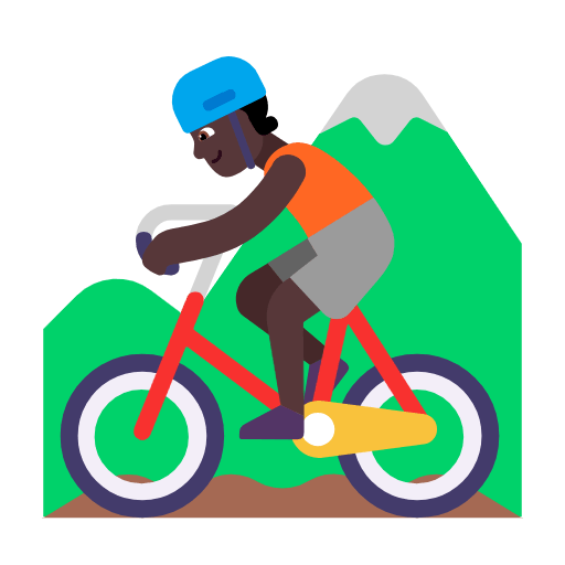 Emoji 🚵🏿 Ciclista Di Mountain Bike: Carnagione Scura su Microsoft Windows 11 23H2.