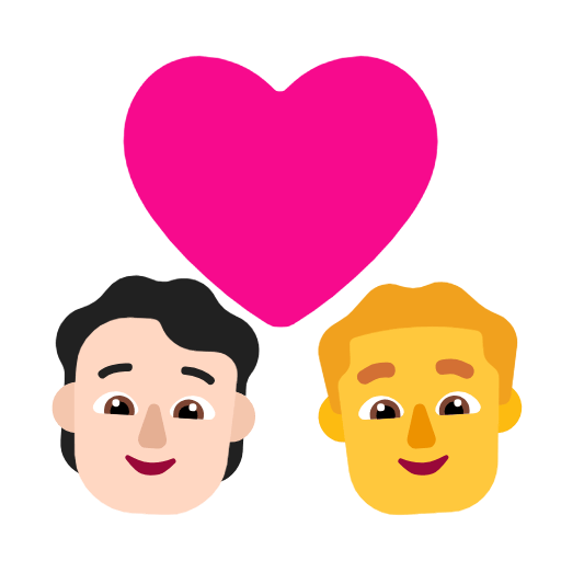 Emoji 🧑🏻‍❤️‍👨 Coppia Con Cuore: persona, uomo, Carnagione Chiara, Nessun tono della pelle su Microsoft Windows 11 23H2.