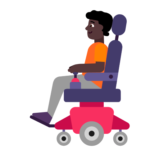 🧑🏿‍🦼 Emoji Person in motorisiertem Rollstuhl: dunkle Hautfarbe Microsoft Windows 11 23H2.