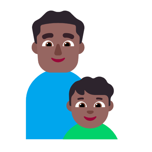 Emoji 👨🏾‍👦🏾 Famiglia - Uomo, Bambino: Carnagione Abbastanza Scura su Microsoft Windows 11 23H2.