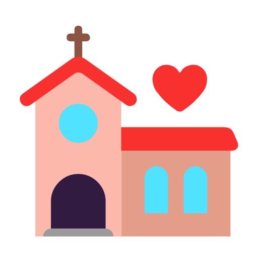 Emoji 💒 Chiesa Per Matrimonio su Microsoft Windows 11 23H2.
