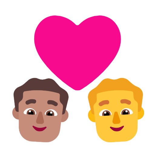 Emoji 👨🏽‍❤️‍👨 Coppia Con Cuore - Uomo: Carnagione Olivastra, Hombre su Microsoft Windows 11 23H2.