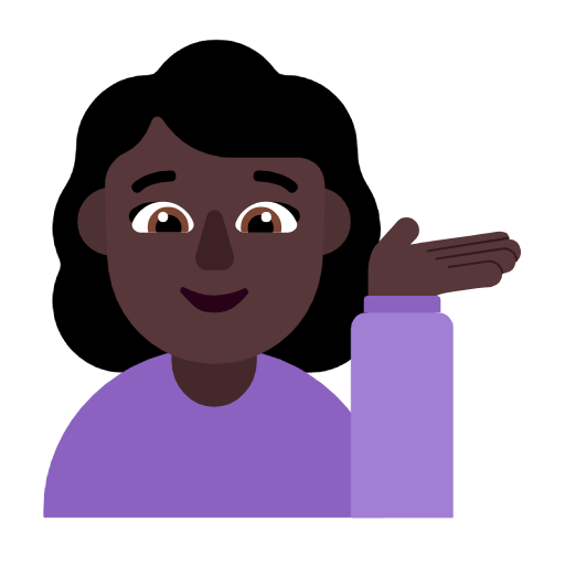 Emoji 💁🏿‍♀️ Donna Con Suggerimento: Carnagione Scura su Microsoft Windows 11 23H2.