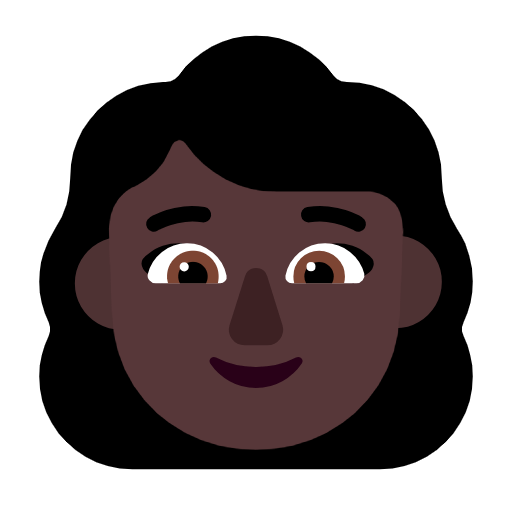 👩🏿 Emoji Mujer: Tono De Piel Oscuro en Microsoft Windows 11 23H2.