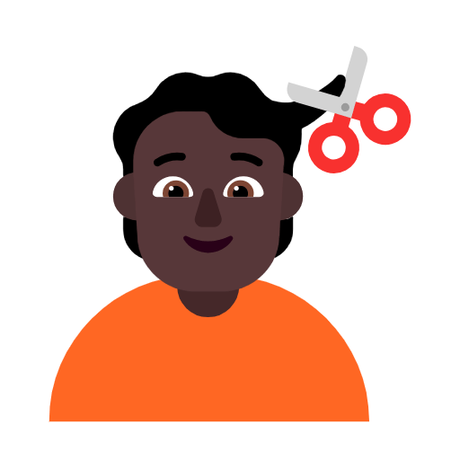 💇🏿 Emoji Person beim Haareschneiden: dunkle Hautfarbe Microsoft Windows 11 23H2.