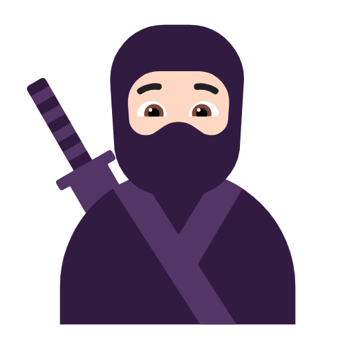 Emoji 🥷🏻 Ninja: Carnagione Chiara su Microsoft Windows 11 23H2.