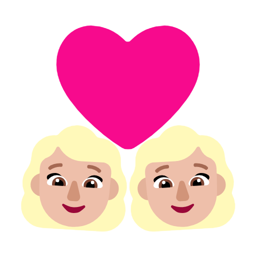 Emoji 👩🏼‍❤️‍👩🏼 Coppia Con Cuore - Donna: Carnagione Abbastanza Chiara, Donna: Carnagione Abbastanza Chiara su Microsoft Windows 11 23H2.