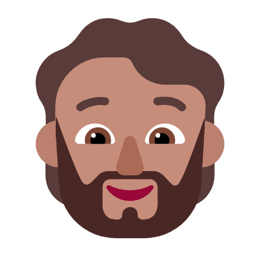 Emoji 🧔🏽 Uomo Con La Barba: Carnagione Olivastra su Microsoft Windows 11 23H2.