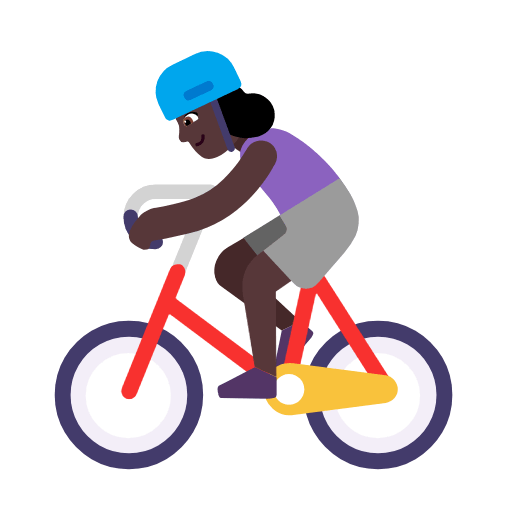 Emoji 🚴🏿‍♀️ Ciclista Donna: Carnagione Scura su Microsoft Windows 11 23H2.