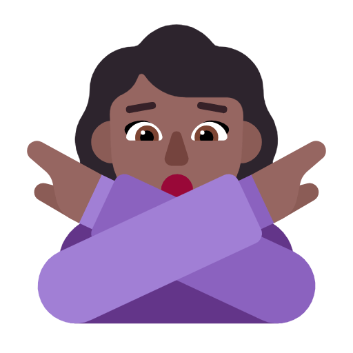 Emoji 🙅🏾‍♀️ Donna Con Gesto Di Rifiuto: Carnagione Abbastanza Scura su Microsoft Windows 11 23H2.