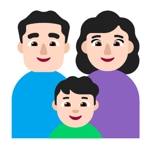 👨🏻‍👩🏻‍👦🏻 Emoji Família - Homem, Mulher, Menino: Pele Clara na Microsoft Windows 11 23H2.