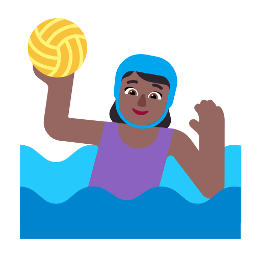 🤽🏾‍♀️ Emoji Mujer Jugando Al Waterpolo: Tono De Piel Oscuro Medio en Microsoft Windows 11 23H2.